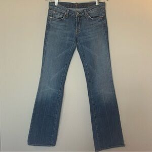 7 For All Mankind Jeans Women’s Size 28 Blue Low Rise Straight Leg 34.5” Inseam